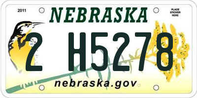 NE license plate 2H5278