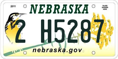 NE license plate 2H5287