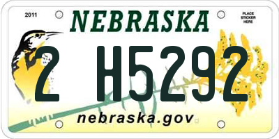 NE license plate 2H5292