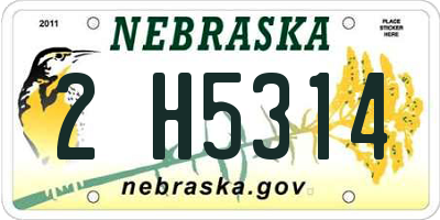 NE license plate 2H5314