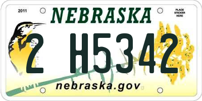 NE license plate 2H5342