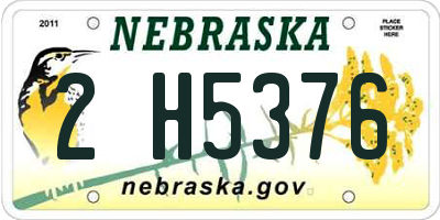 NE license plate 2H5376
