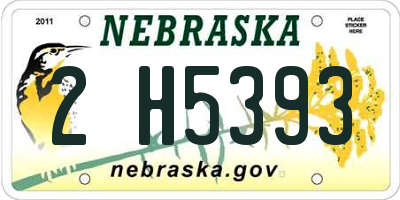 NE license plate 2H5393