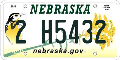 NE license plate 2H5432