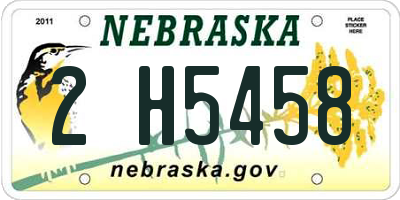 NE license plate 2H5458