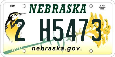 NE license plate 2H5473