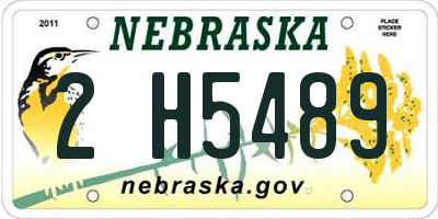 NE license plate 2H5489
