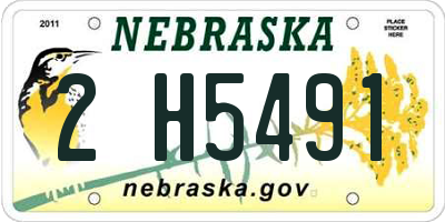 NE license plate 2H5491