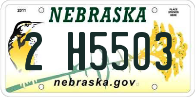 NE license plate 2H5503