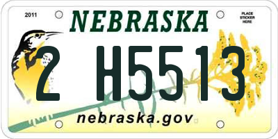 NE license plate 2H5513