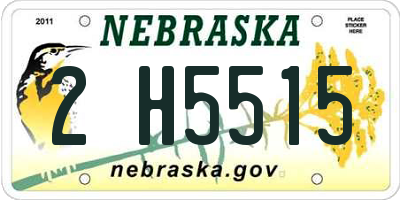 NE license plate 2H5515