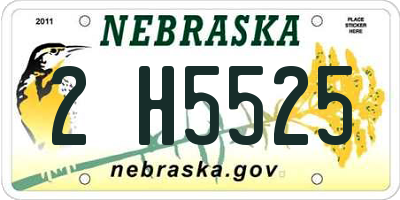NE license plate 2H5525