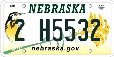 NE license plate 2H5532