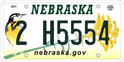 NE license plate 2H5554