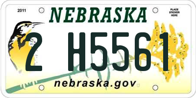 NE license plate 2H5561