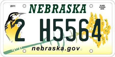NE license plate 2H5564