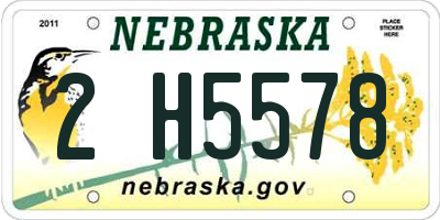 NE license plate 2H5578
