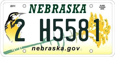 NE license plate 2H5581