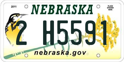 NE license plate 2H5591