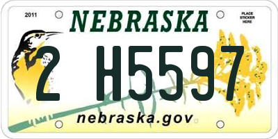 NE license plate 2H5597