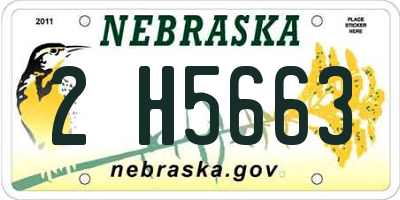 NE license plate 2H5663