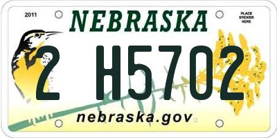 NE license plate 2H5702