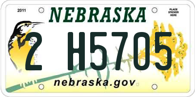 NE license plate 2H5705