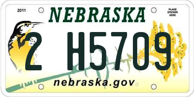 NE license plate 2H5709