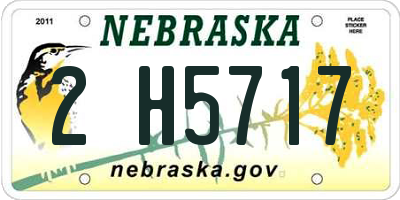 NE license plate 2H5717