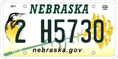 NE license plate 2H5730