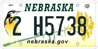 NE license plate 2H5738