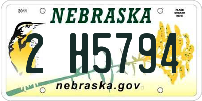 NE license plate 2H5794
