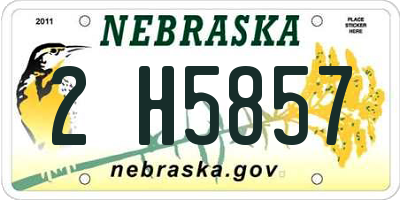 NE license plate 2H5857