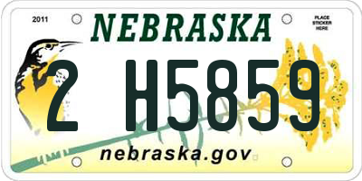 NE license plate 2H5859
