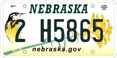 NE license plate 2H5865