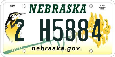 NE license plate 2H5884