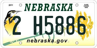 NE license plate 2H5886