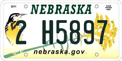 NE license plate 2H5897