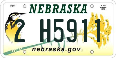 NE license plate 2H5911