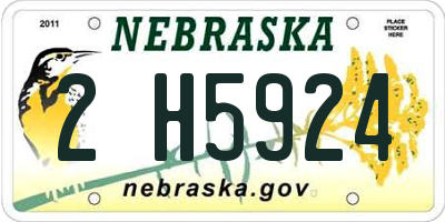 NE license plate 2H5924