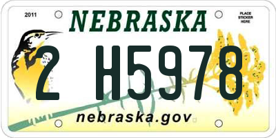NE license plate 2H5978