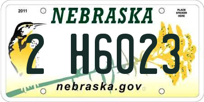 NE license plate 2H6023