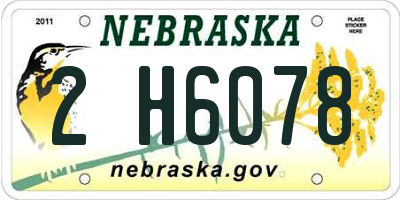 NE license plate 2H6078
