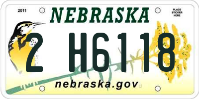 NE license plate 2H6118