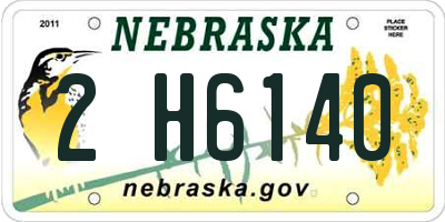 NE license plate 2H6140