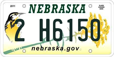 NE license plate 2H6150