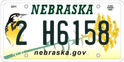 NE license plate 2H6158