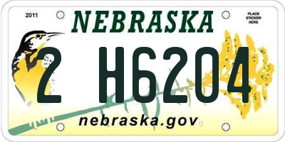 NE license plate 2H6204