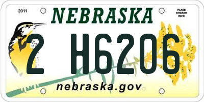 NE license plate 2H6206