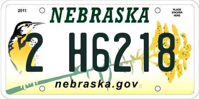 NE license plate 2H6218